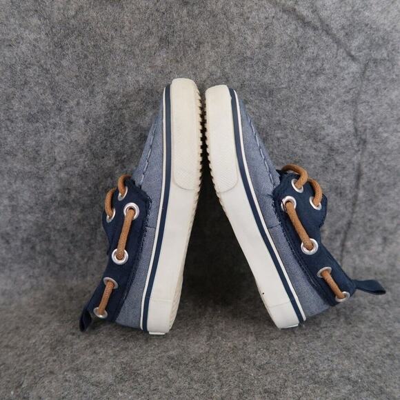 Old Navy Boat Shoes Baby Toddler Boys 6 Slip On Casual Chambray Nautical Preppy - Picture 9 of 12